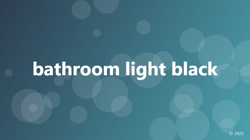 bathroom light black