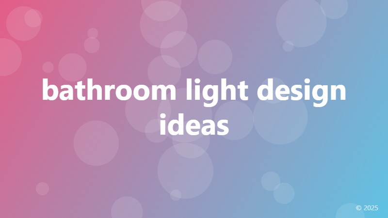 bathroom light design ideas