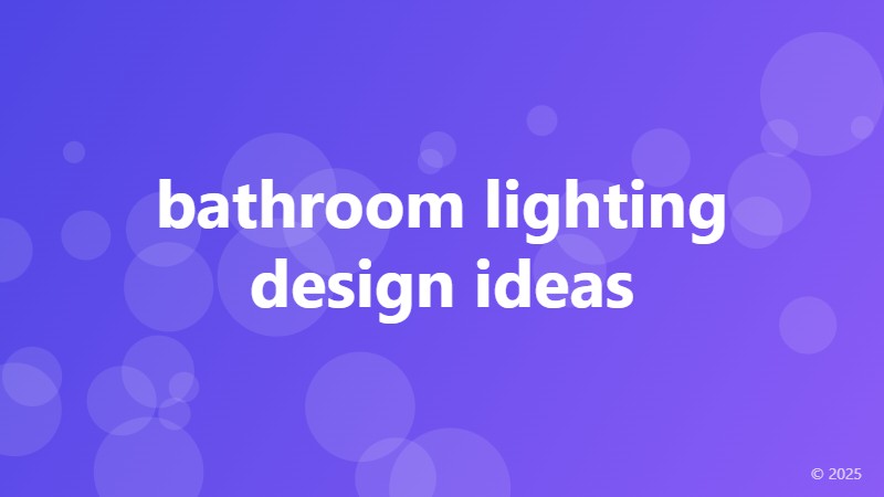 bathroom lighting design ideas